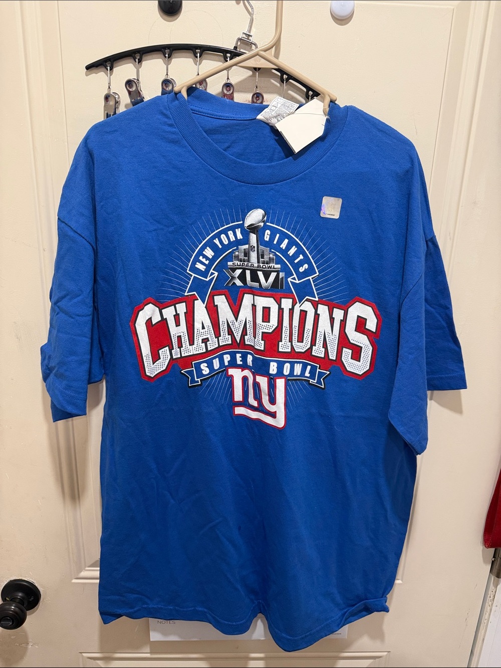 Kids Blue NY Super Bowl Champions Short Sleeve Tee